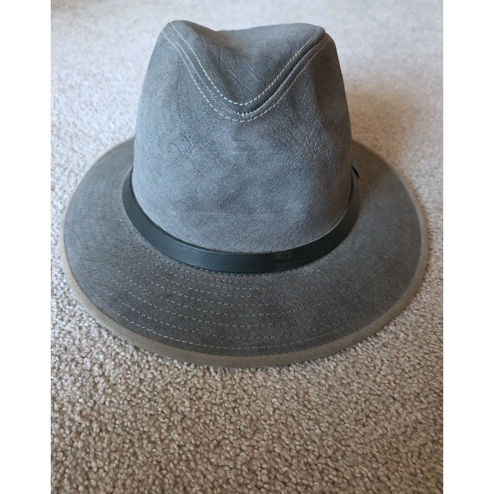Vtg 90s Wilsons Genuine Leather Suede Fedora Mens Size S  Made In USA Safari‎